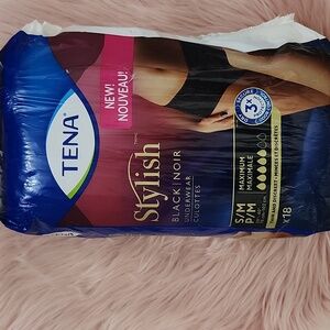 Brand New TENA STYLISH MAXIMUM BLACK UNDERWEAR-S/M